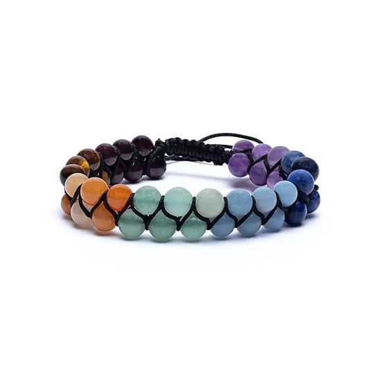 Edelsteen Armband Chakra Dubbele Rij Verstelbaar 6mm Kralen