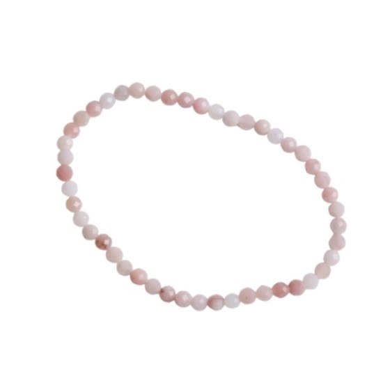 Edelsteen Armband Roze Opaal 4mm Facet 18.5cm