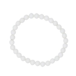 Edelsteen Armband Witte Agaat 6mm Kralen