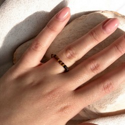 Edelsteen Ring Tijgeroog 3mm Kralen