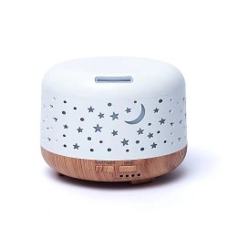 Aroma Diffuser Nebula Rond Wit- Houtmotief 300ml