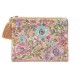 Etui Fluweel Beige - Bloemen 20x15cm