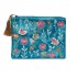 Etui Fluweel Blauw - Bloemen 20x15cm