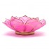 Lotus Capiz Sfeerlicht Bladvorm Roze Goudrand 13cm