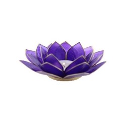 Lotus Capiz Sfeerlicht Indigo 6e Chakra Goud