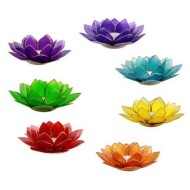 Lotus Capiz Sfeerlichten Chakra's Met Goud