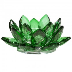 Lotus Kaarshouder Glaskristal Groen