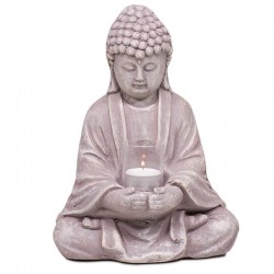 Meditatie Boeddha Met Waxinelichthouder 28cm