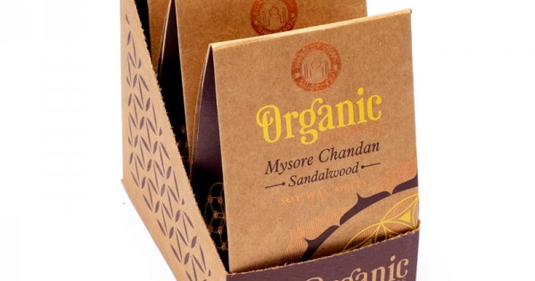 Organic Smeltkaarsjes Mysore Chandan Sandelhout Set 3x 40 gram