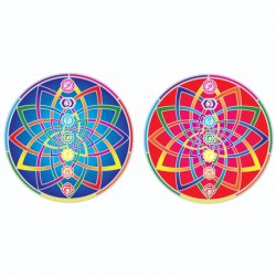 Raamsticker Cosmic Chakra Mandala 2x6cm 2 stuks