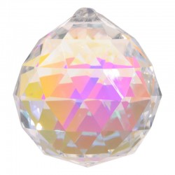 Regenboogkristal bol donker parelmoer 4 cm set 3 stuks