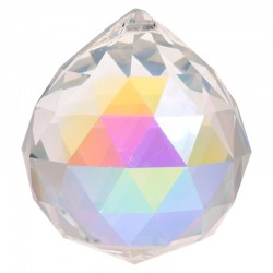 Regenboogkristal bol donker parelmoer 5 cm set 2 stuks