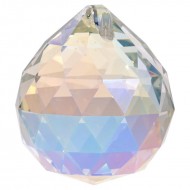 Regenboogkristal bol parelmoer 5 cm set 2 stuks