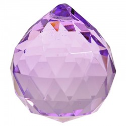 Regenboogkristal bol violet 5 cm set 2 stuks