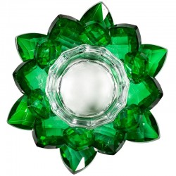 Lotus Kaarshouder Glaskristal Groen