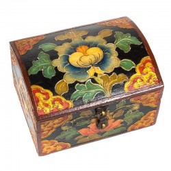 Tibetaanse Schatkist met Lotus 18x14x11cm