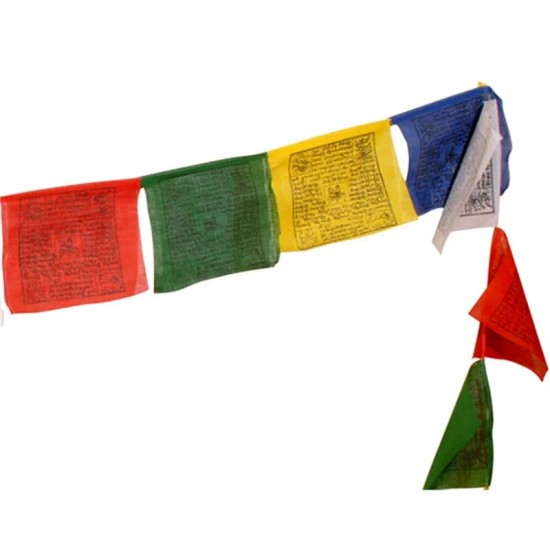 Tibetaanse Gebedsvlaggen 1,2m 5 vlaggen 12,5cm Set 10 stuks