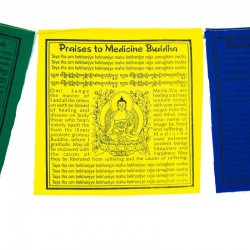 Tibetaanse gebedsvlaggen Medicijn Boeddha 20x20x210cm Set 2 stuks