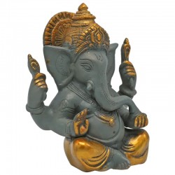Ganesha Grote Oren Gold-Grey 14cm