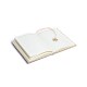 Notitieboek Fluweel Beige-Goud - Bloem Des Levens 20x15cm