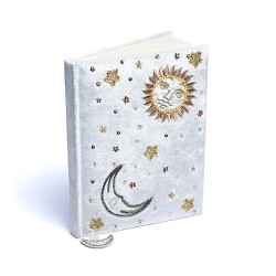 Notitieboek Fluweel Wit - Zon En Maan 20x15cm