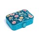 Opbergdoos Fluweel Blauw - Bloemen 11x15,5x5cm