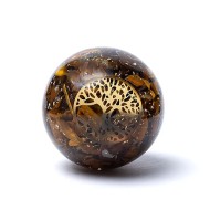 Orgonite Bol Tijgeroog Levensboom ±5.5cm