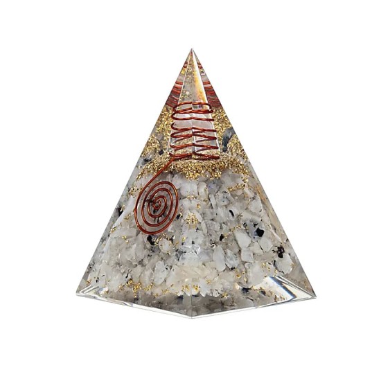 Orgonite Piramide Maansteen Maan 6x6x8cm