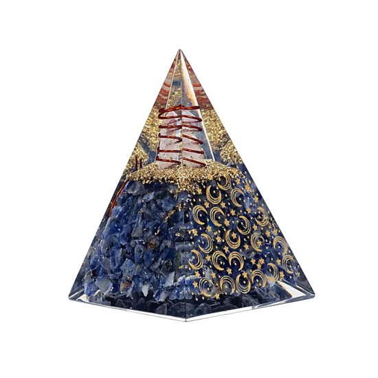 Orgonite Piramide Sodaliet Maan - Sterren 6x6x8cm