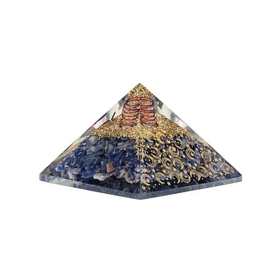 Orgonite Piramide Sodaliet Maan - Sterren 7.5x7.5x5cm