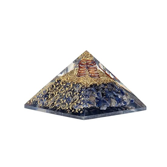 Orgonite Piramide Sodaliet Maan - Sterren 7.5x7.5x5cm