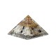 Orgonite Pyramide Maansteen met Maan symbool 7,5x7,5x5cm