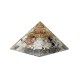 Orgonite Pyramide Maansteen met Maan symbool 7,5x7,5x5cm