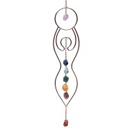 Raamhanger Maangodin Chakra Stenen 47x8cm