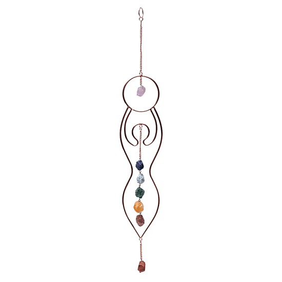 Raamhanger Maangodin Chakra Stenen 47x8cm