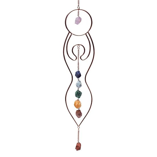 Raamhanger Maangodin Chakra Stenen 47x8cm