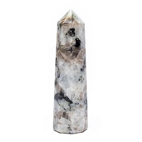 Regenboog Maansteen Punt - Zeszijdige Obelisk 7,5-10 cm