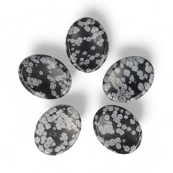 Sneeuwvlok Obsidiaan Worry Stone - Duimsteen 3,5-4,5cm