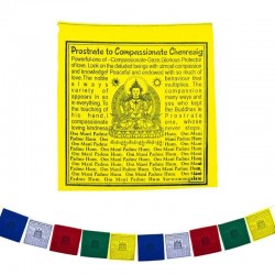 Tibetaanse gebedsvlaggen Chenrezig 20x20x210cm Set 2 stuks