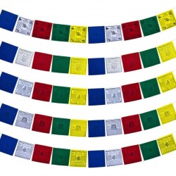 Tibetaanse gebedsvlaggen Set van vijf 20x20x210cm Set 2 stuks