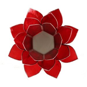 Lotus Capiz Sfeerlicht Rood 1e Chakra Zilver