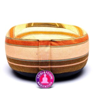 Meditatiekussen Creme-Oranje Patroon Multi