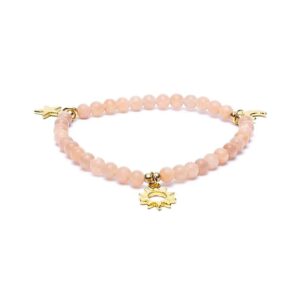 armband edelsteen zonnesteen sterren - maan- zon bedels 4mm kralen