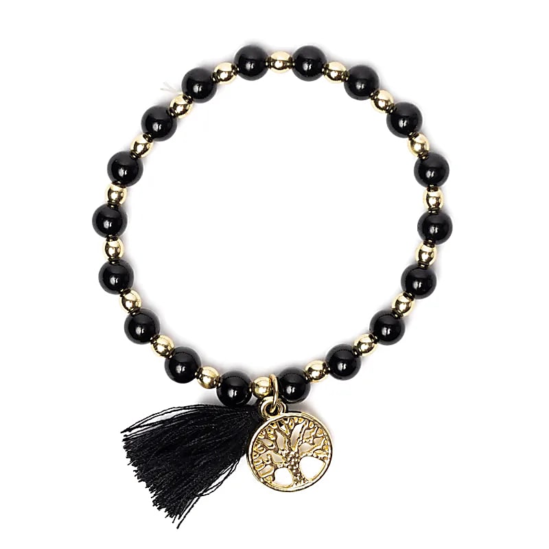 Armband Edelsteen Zwarte Toermalijn - Levensboom 4–6mm Kralen - Afbeelding 3
