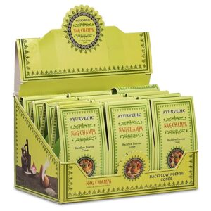 Backflow Ayurvedische Nag Champa Wierookkegels 12 pakjes