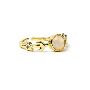 edelsteen ring maanfasen witte agaat