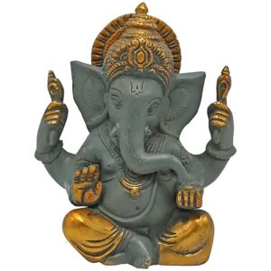 Ganesha Grote Oren Gold-Grey 14cm