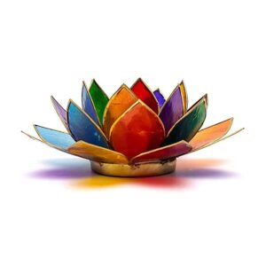 Lotus sfeerlicht chakra goudrand 13cm