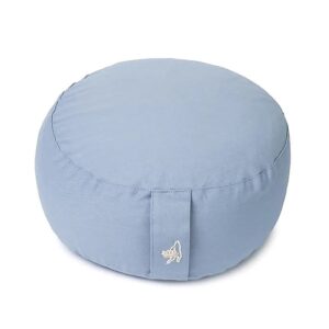 meditatiekussen rond blauw biokatoen