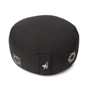 meditatiekussen zwart chakras biokatoen